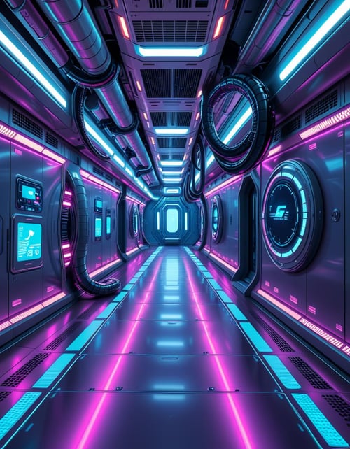 spaceship corridor invasion by Arrssenne on Tensor.Art