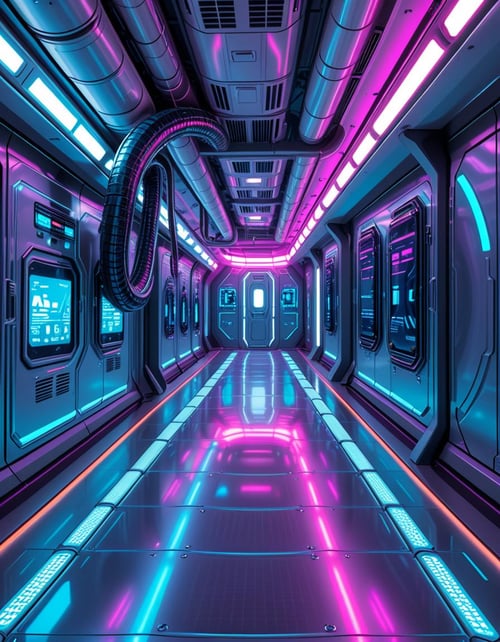 spaceship corridor invasion by Arrssenne on Tensor.Art