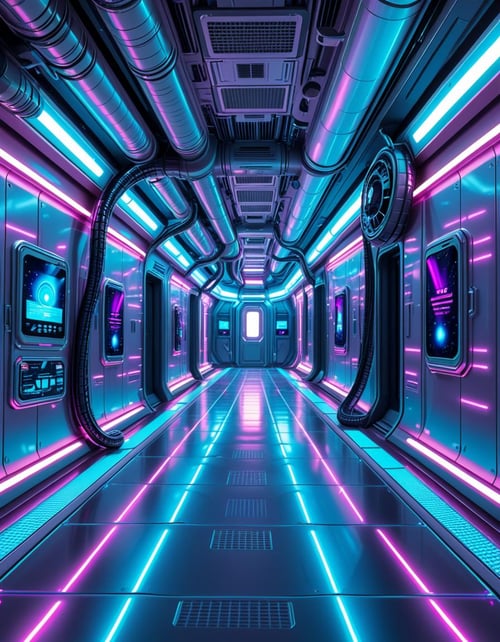 spaceship corridor invasion by Arrssenne on Tensor.Art