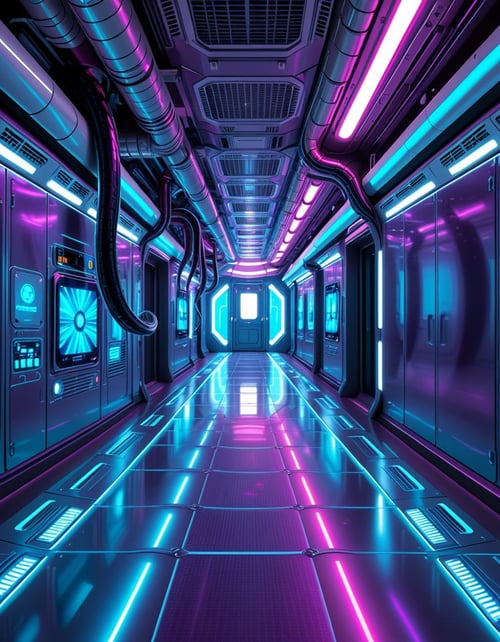 spaceship corridor invasion by Arrssenne on Tensor.Art