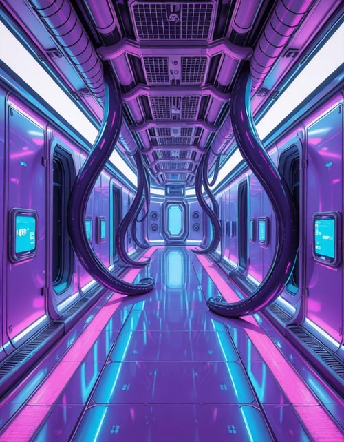 spaceship corridor invasion illu by Arrssenne on Tensor.Art