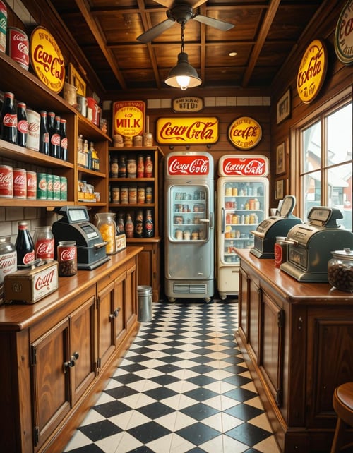 1950s grocery store illu by Arrssenne on Tensor.Art