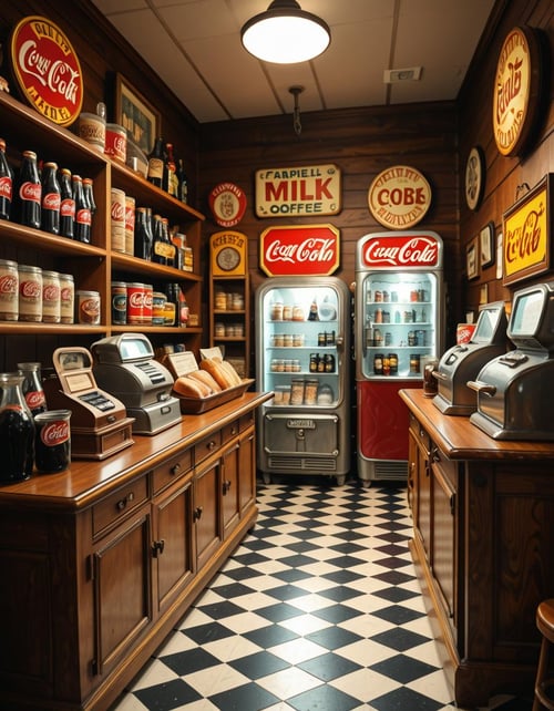 1950s grocery store illu by Arrssenne on Tensor.Art