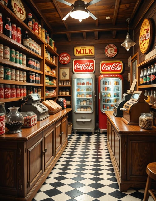 1950s grocery store illu by Arrssenne on Tensor.Art