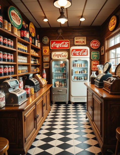 1950s grocery store illu by Arrssenne on Tensor.Art