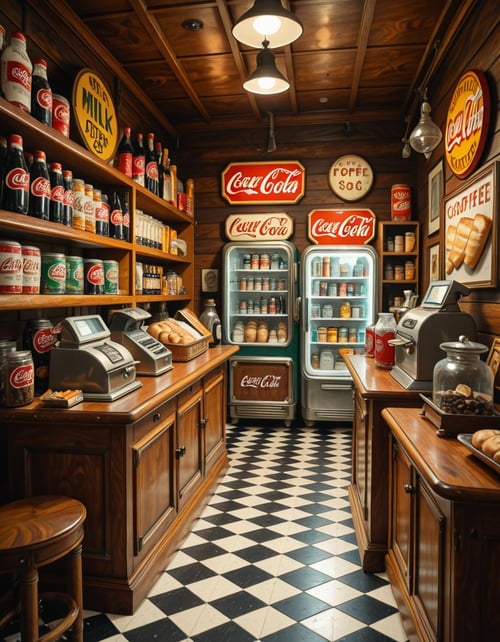 1950s grocery store illu by Arrssenne on Tensor.Art
