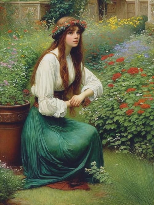 John William Waterhouse Style by Kappa_Neuro on Tensor.Art