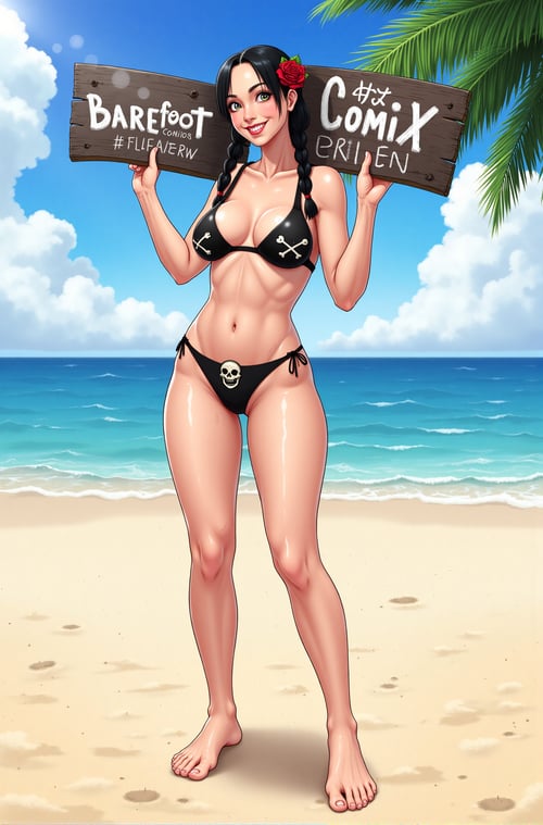 Barefoot Comix Anime Girl  by Mudge on Tensor.Art
