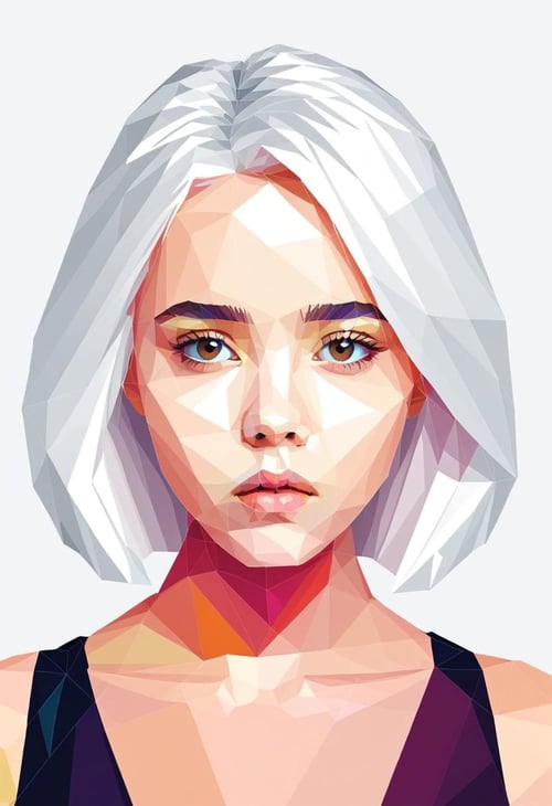 Prismatic Low Poly Vector Portraits by Collapsed_Dreams on Tensor.Art