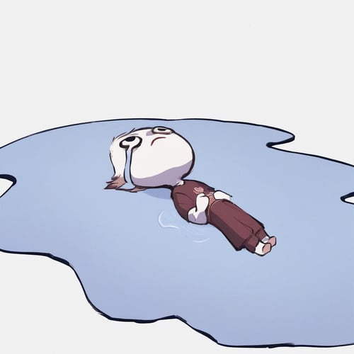 in a puddle of tears & lying and crying | meme concept by Vadigr123 on Tensor.Art