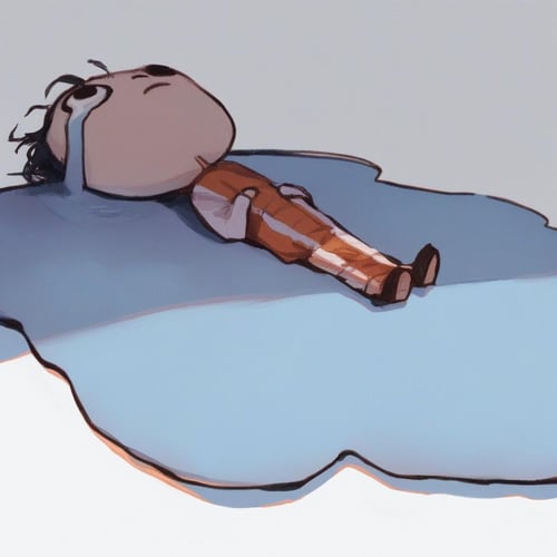 in a puddle of tears & lying and crying | meme concept by Vadigr123 on Tensor.Art