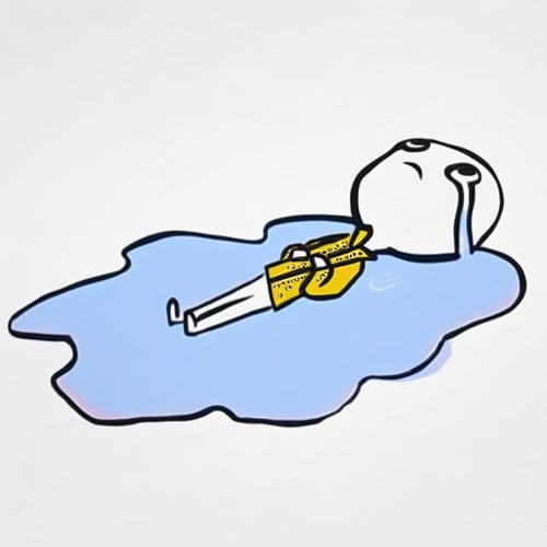 in a puddle of tears & lying and crying | meme concept by Vadigr123 on Tensor.Art