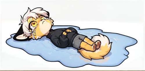 in a puddle of tears & lying and crying | meme concept by Vadigr123 on Tensor.Art