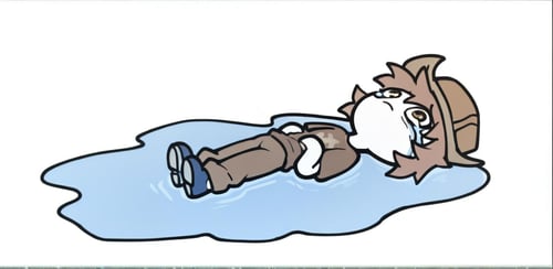 in a puddle of tears & lying and crying | meme concept by Vadigr123 on Tensor.Art