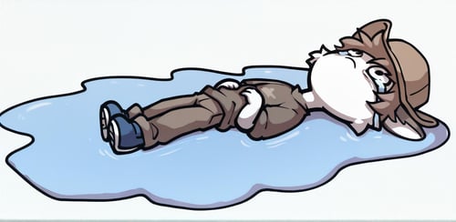 in a puddle of tears & lying and crying | meme concept by Vadigr123 on Tensor.Art