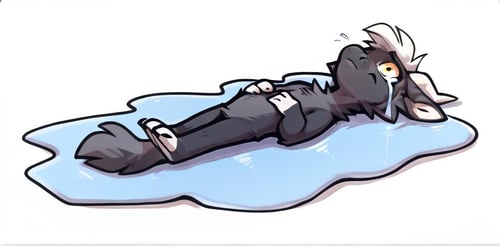 in a puddle of tears & lying and crying | meme concept by Vadigr123 on Tensor.Art