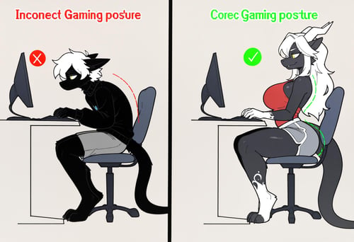 Correct Gaming Posture & Incorrect Gaming Posture | meme Concept by Vadigr123 on Tensor.Art