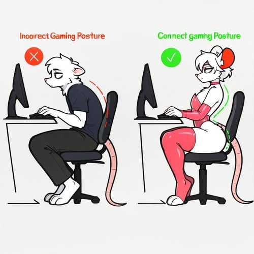 Correct Gaming Posture & Incorrect Gaming Posture | meme Concept by Vadigr123 on Tensor.Art