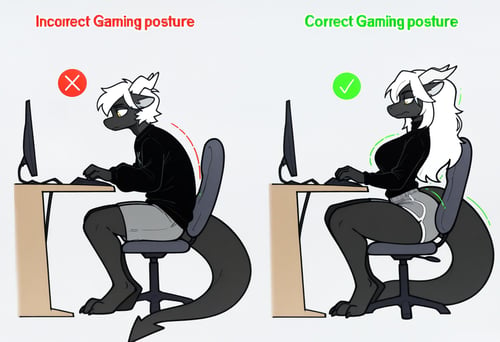 Correct Gaming Posture & Incorrect Gaming Posture | meme Concept by Vadigr123 on Tensor.Art
