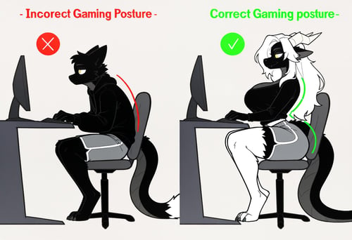 Correct Gaming Posture & Incorrect Gaming Posture | meme Concept by Vadigr123 on Tensor.Art