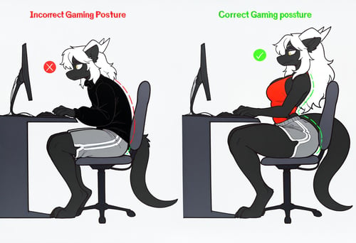 Correct Gaming Posture & Incorrect Gaming Posture | meme Concept by Vadigr123 on Tensor.Art