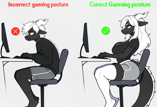Correct Gaming Posture & Incorrect Gaming Posture | meme Concept by Vadigr123 on Tensor.Art