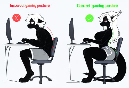 Correct Gaming Posture & Incorrect Gaming Posture | meme Concept by Vadigr123 on Tensor.Art