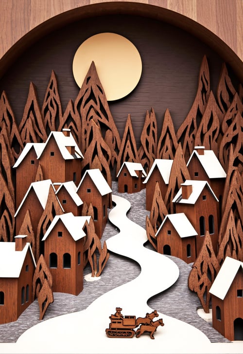 Laser Cut and Layered Wood Style - [FLUX] by CtrlAltArt on Tensor.Art