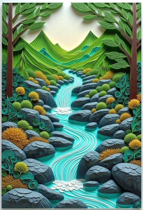 Paper Quilling And Layering Style - [Flux/SDXL/SD1.5] by CtrlAltArt on Tensor.Art