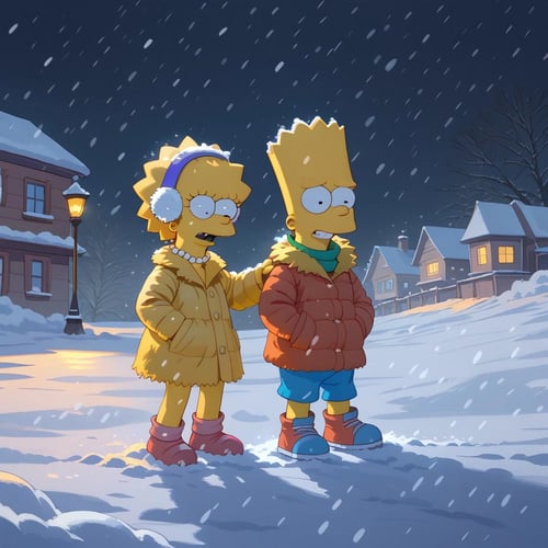 Bart and Lisa Simpson together (The Simpsons) by Artificial_ignorance on Tensor.Art
