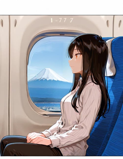 新幹線車内 、駅弁 、日本の風景 / Inside shinkansen , Ekiben , Japanese train window view by mutukazuki on Tensor.Art