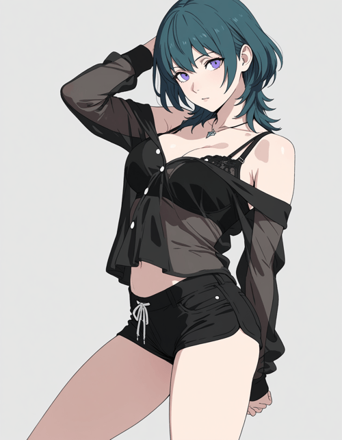 Clothing: Black shirt by 00x0 on Tensor.Art