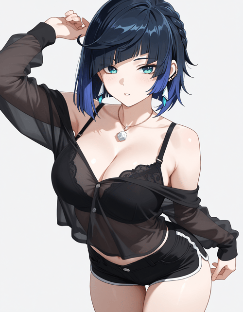 Clothing: Black shirt by 00x0 on Tensor.Art