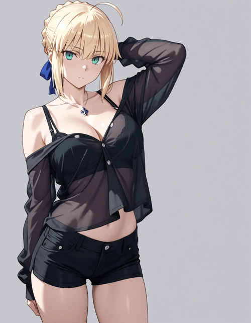 Clothing: Black shirt by 00x0 on Tensor.Art