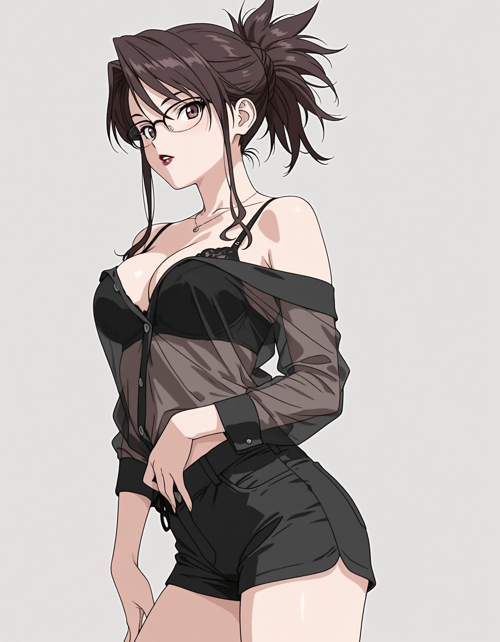 Clothing: Black shirt by 00x0 on Tensor.Art
