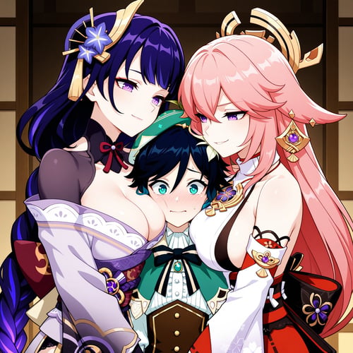 Sandwiched by Girls by Milky228 on Tensor.Art