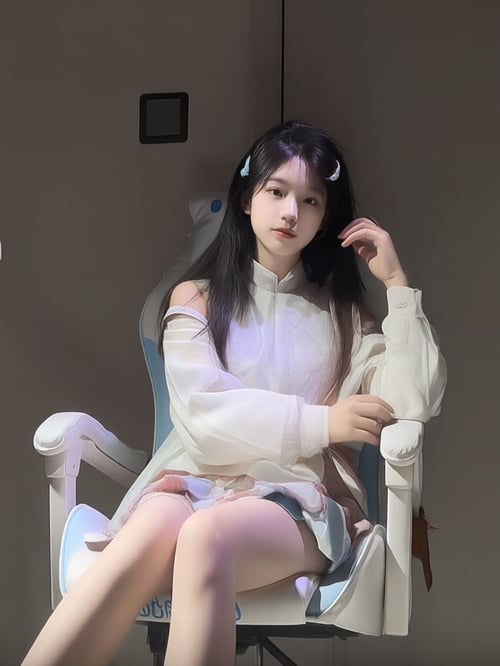 一个女生坐在椅子上 by 大悟 on Tensor.Art