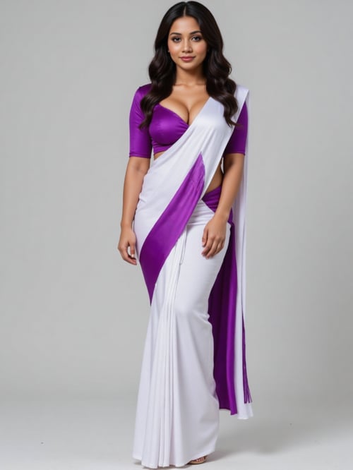 Purple Saree by Warrior II on Tensor.Art