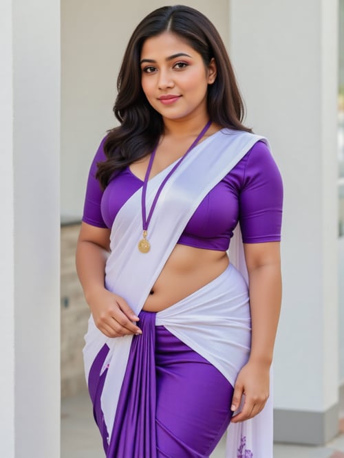 Purple Saree by Warrior II on Tensor.Art