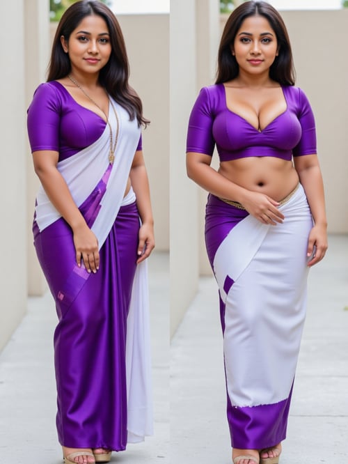 Purple Saree by Warrior II on Tensor.Art