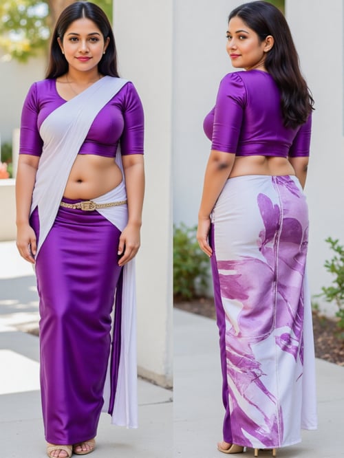 Purple Saree by Warrior II on Tensor.Art