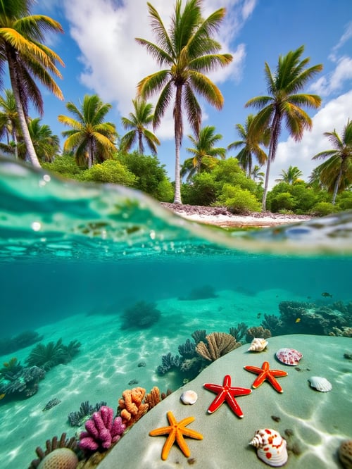 Split View Tropical Land by MK Z 5000 on Tensor.Art