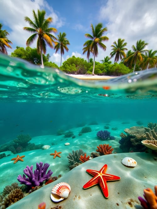Split View Tropical Land by MK Z 5000 on Tensor.Art