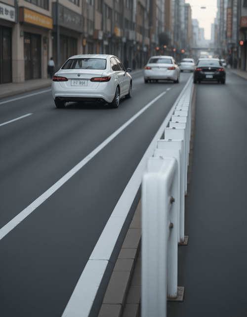 Guardrail on street by MMMW on Tensor.Art