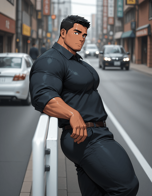 Guardrail on street by MMMW on Tensor.Art