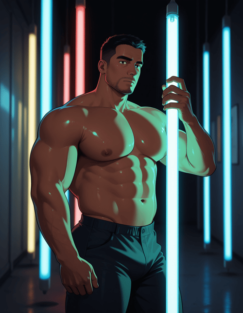 Fluorescent light pole by MMMW on Tensor.Art
