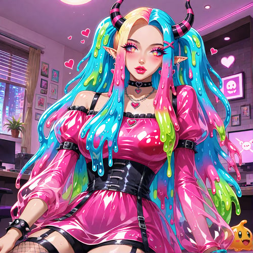 Anime Slime Girl Colorful Fantasy Detail 2.5D  by WaifuSlimey on Tensor.Art
