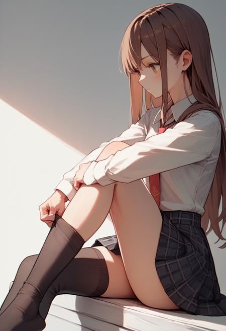 Adjusting legwear by 落葉成殤 on Tensor.Art