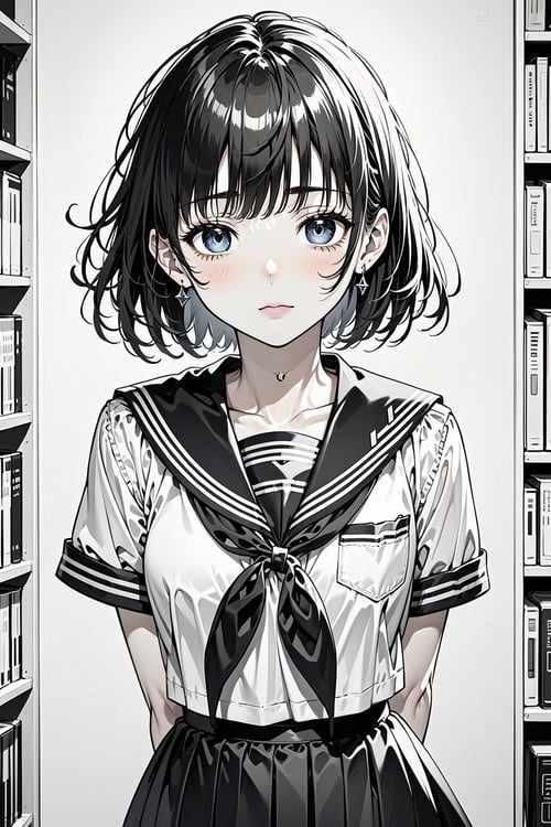 黑白素描二次元 by 绘炫 on Tensor.Art