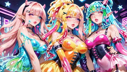 Anime Slime Girl Colorful Fantasy Detail 2.5D  by WaifuSlimey on Tensor.Art